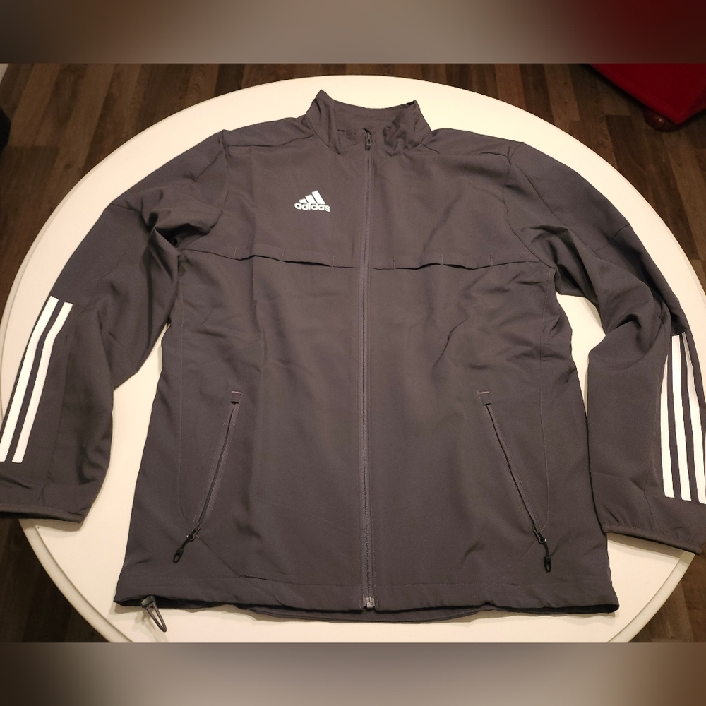 Nwt Adidas Aeroready Primegreen Track Jacket Size Medium Large Hockey Gray White